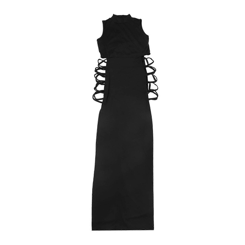Crisscross Bandage Dress High Split Sleeveless Dress High Neck Charming Summer Long Dress | Fruugo SG