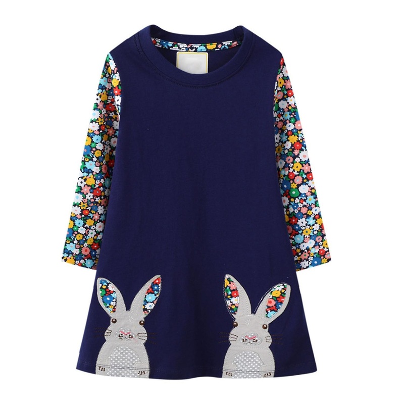 Cute Knitted Dress Round Neck Festive Lovely Comfortable Polyester Long Sleeve Easter Rabbit Girls D | Fruugo SG
