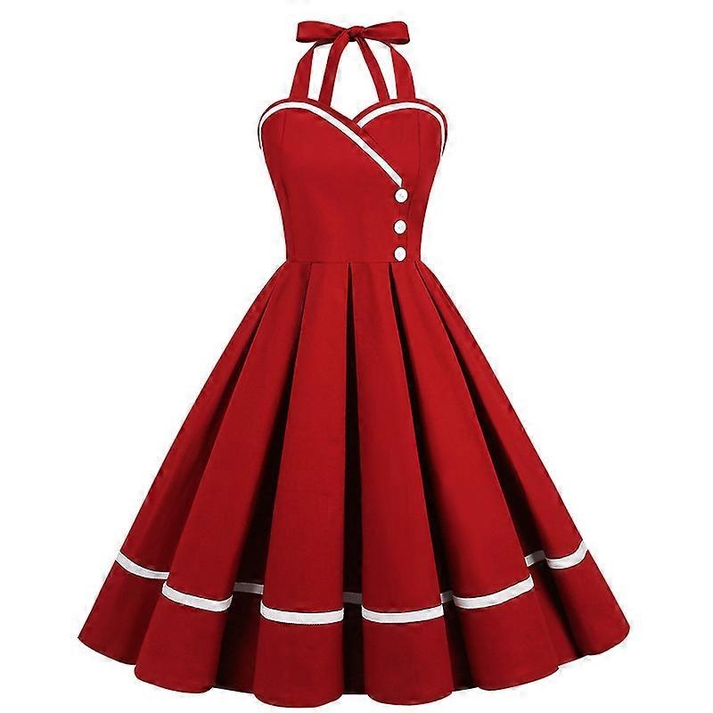 Girls’ Hanging Neck Retro Spliced Waist Large Dress Fashion Simple Long Dress | Fruugo SG