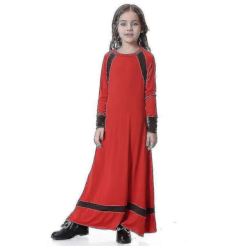 Kids Girls Muslim Abaya Long Sleeve Islamic Party Arab Jilbab Jubba Loose Maxi Dress Robes | Fruugo SG