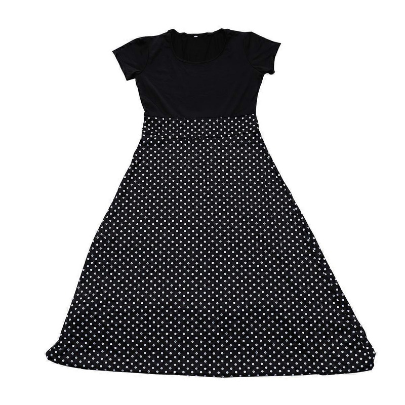 Maxi Dress For Women Party Wear Short Sleeve Elegant Neck Black Size XL 1Set | Fruugo SG