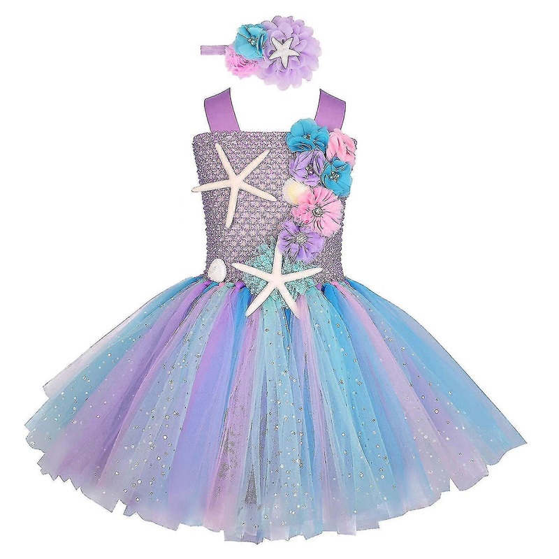 Mermaid Ariel Princess Dress With Hair Tie Dress Girls’ Clothing Children’s Clothing | Fruugo SG