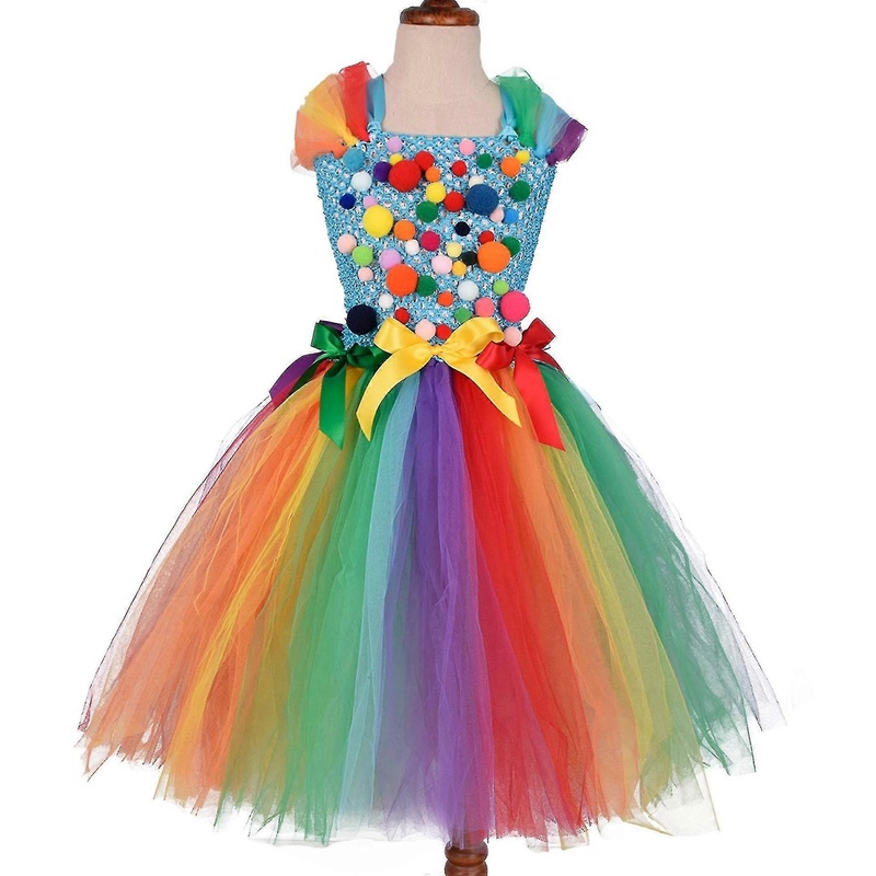 Rainbow Candy Dress Girls’ Long Dress Tutu Dress Mesh Puffy Dress | Fruugo SG