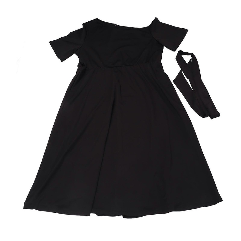 Women Summer One Shoulder Dress Pure Color A Line Short Sleeve Waist Belted Maxi Dress | Fruugo SG