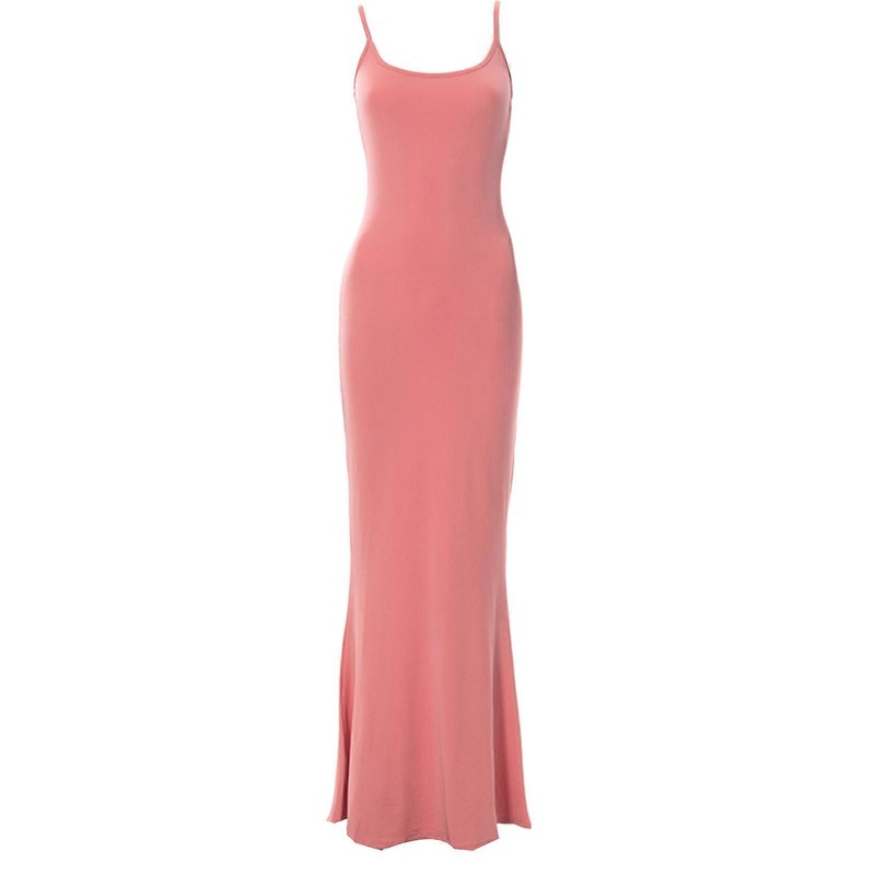 Women Summer Spaghetti Strap Dress Solid Sling Dress Stylish Cocktail Dress Club Party Dress High Waist Dress for Daily  Pink S | Fruugo SG