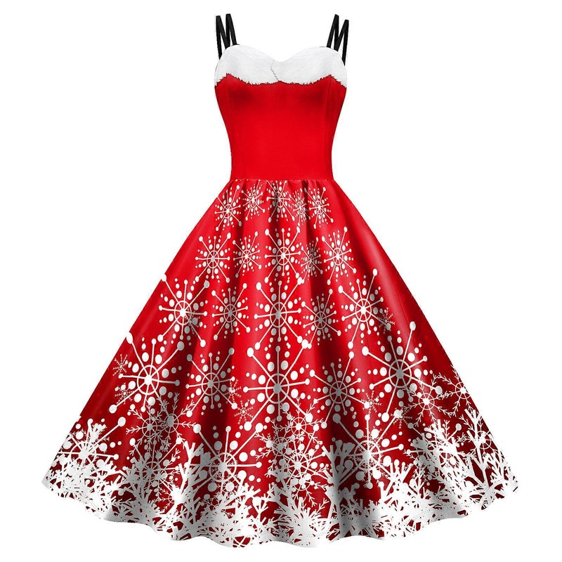 Christmas Dress Womens Summer Sleeveless Strappy Dress Beachwear Party Dress Swing Dress Casual Midi Dress  1020 XL | Fruugo SG