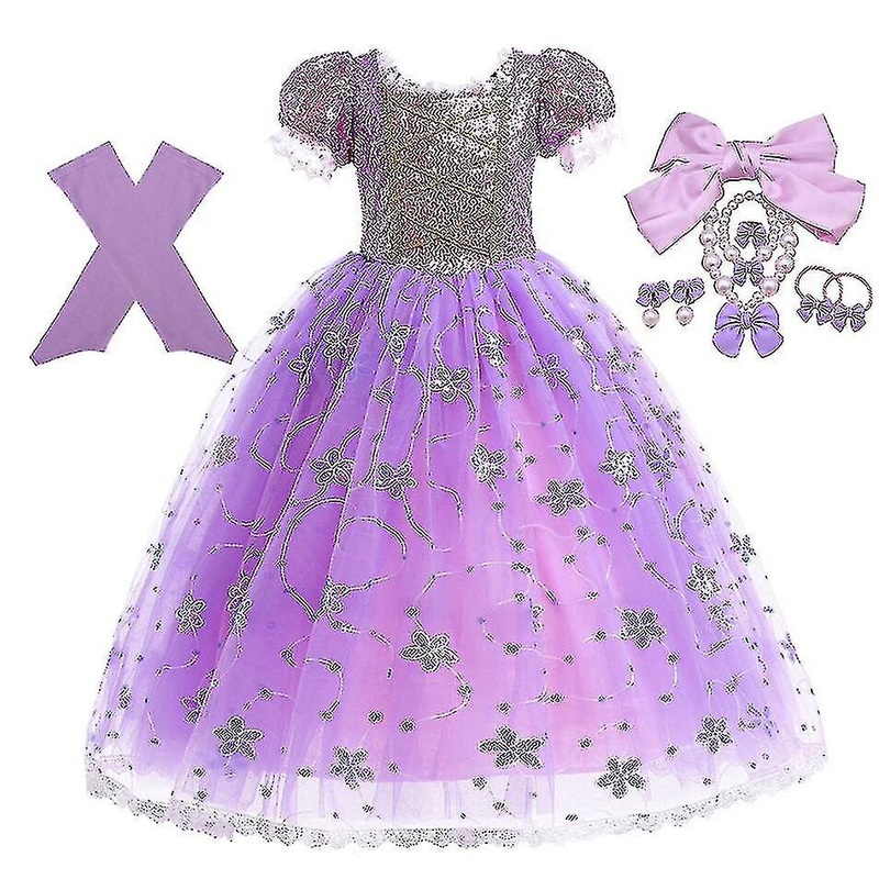 Rapunzel For Girls Purple Gowns Fancy Costume Kid Prom Evening Es Roleplay Fs *chyi | Fruugo SG