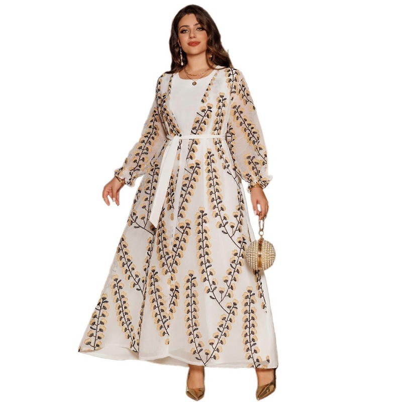 Sophisticated Sleeveless Tanks Top Muslims Dress with Matching Long Sleeve Cardigan Islamic Kaftan Gown Robe for Women  White XL | Fruugo SG