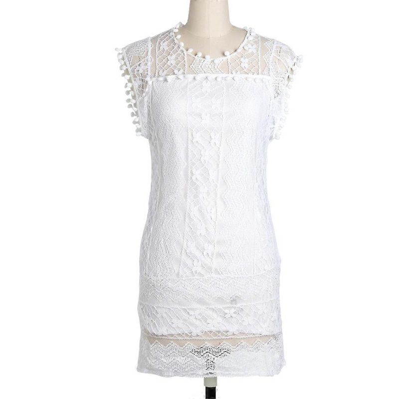 Women Sexy Lace Short Mini Dress Summer Sleeveless Casual Evening Party Cocktail | Fruugo SG