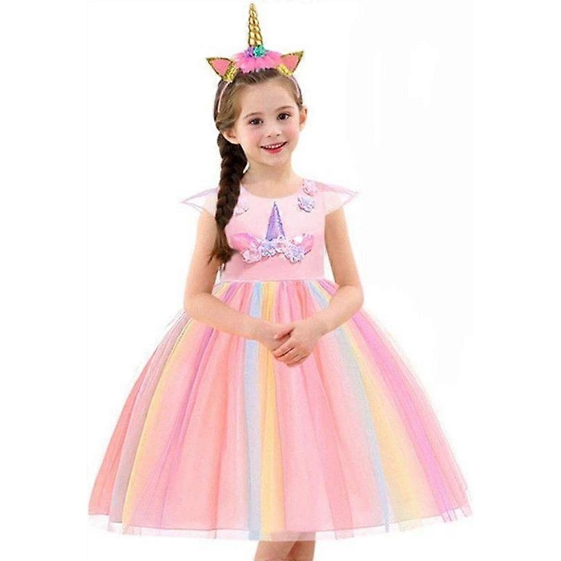 1set princess unicorn dress children with tiara 130 cm | Fruugo SG