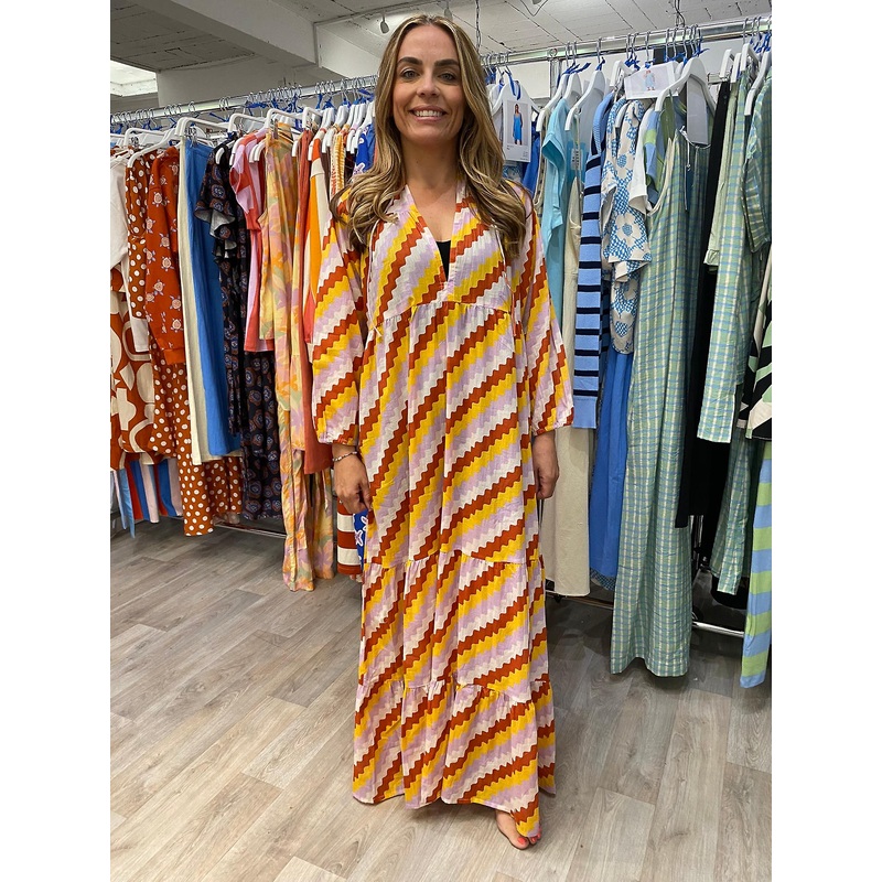 Compania Fantastica Beach Zigzag printed long dress | Fruugo SG