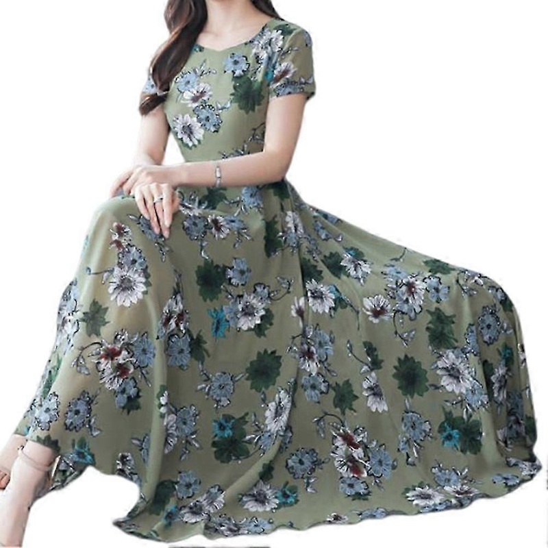 Floral High-Waist Slim Fit Dress – Stylish Short Sleeve Outfit for Women | Fruugo SG