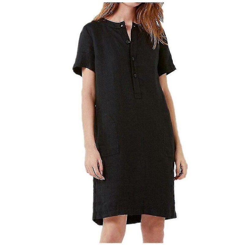 Knee-Length Dress with Women’s Short-Sleeve Cotton Linen Kaftan Top | Fruugo SG