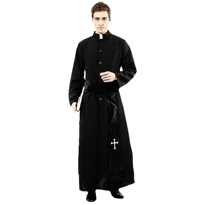 Umorden Adult Black Noble Priest Costume Men Religious Pastor Father Costumes Halloween Purim Party Mardi Gras Fancy Dress | Fruugo SG
