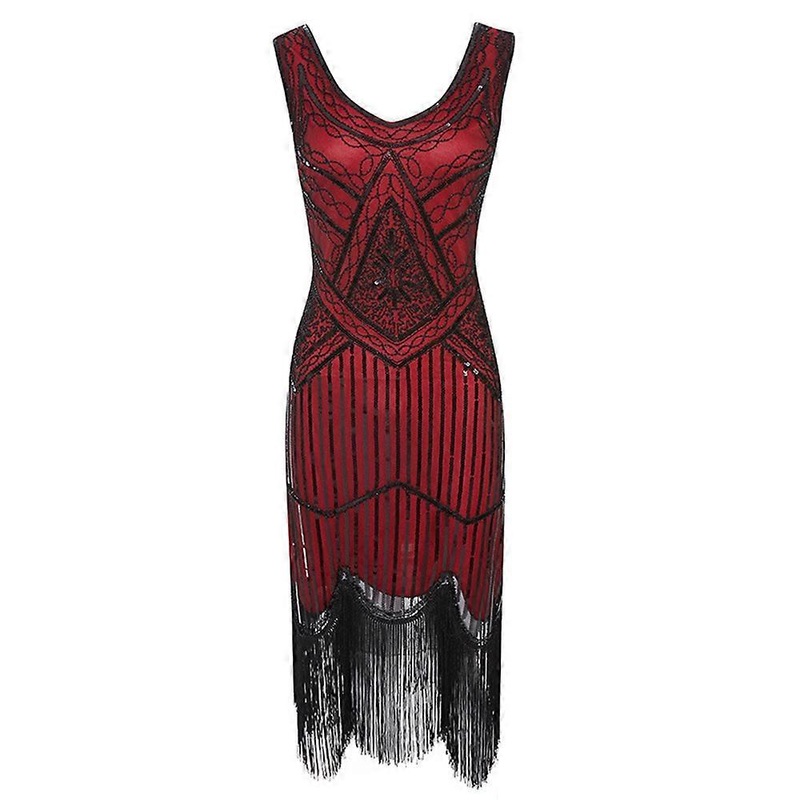 1920s Vintage Dress Ladies Flapper Charleston Dress Gatsby Sequin Tassel Hem Cocktail Flapper Prom Dress Evening Dress Cocktail Party Costume Dress | Fruugo SG