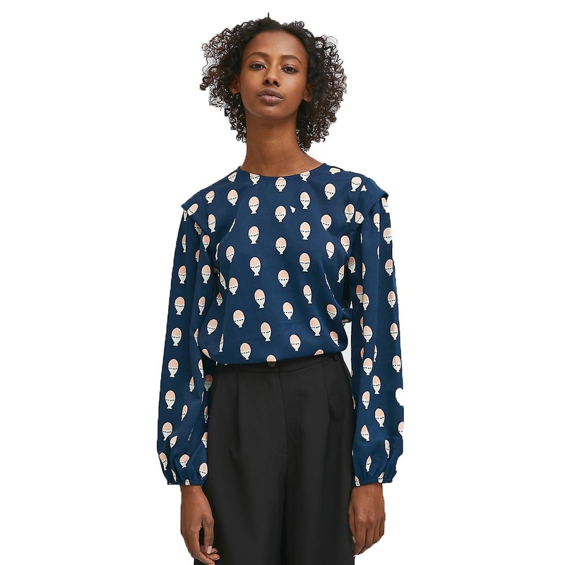 Compania Fantastica Evas top with hard-boiled egg patterned folds FA21SHE39 | Fruugo SG