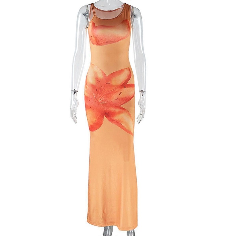Floral Dress Morana Maxi Dress Spaghetti Strap 3D Flower Dress Bodycon Summer Dresses for Women Dress | Fruugo SG