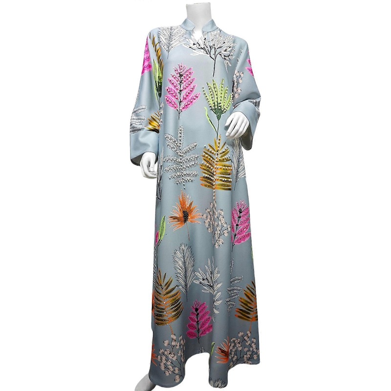 Muslims Long Robe for Women Ramadan Party Dress Full Cover Dress Muslims Dress Middle East Dress Dubai Kaftan  Gray M | Fruugo SG