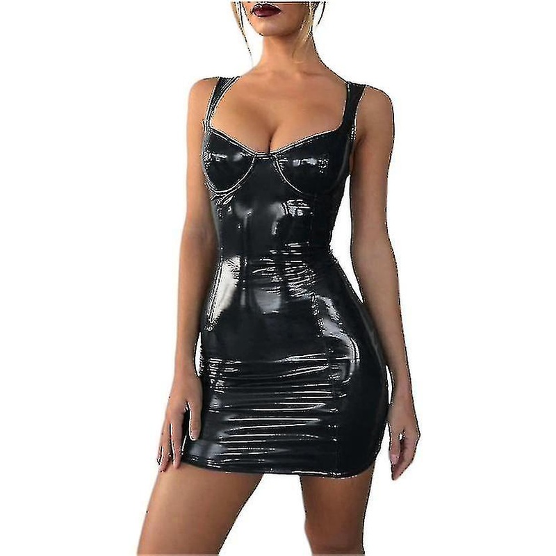 Nightclub Disco Socialite Goddess Little Sister Light Sling Waist  Ming Pu Leather Sling Dress | Fruugo SG