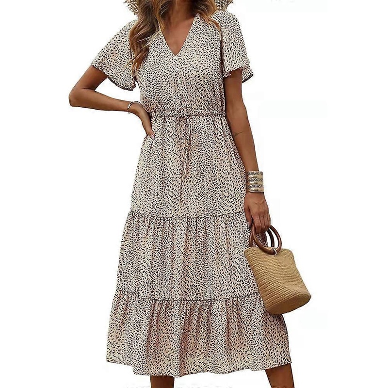 Spring and summer sexy V-neck printed dress Women’s party dress | Fruugo SG