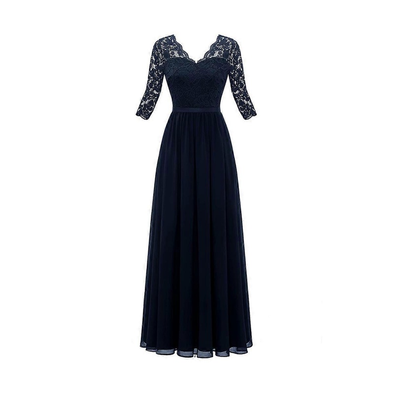Women’s elegant maxi long evening dress V-neck wedding bridesmaid dresses | Fruugo SG