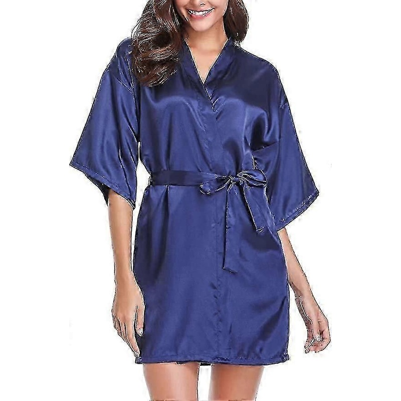 Women’s Satin Dressing Gown, Soft Silk Robe Lightweight Sleepwear For Bridal, Wedding Party Robes With Oblique V-neck | Fruugo SG