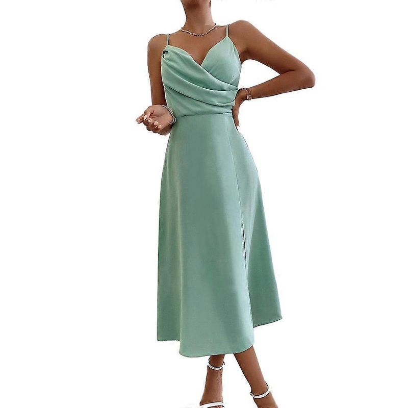 Women Strap Dresses Tie Front Backless Split Hollow Dress Strap Slip Dress | Fruugo SG