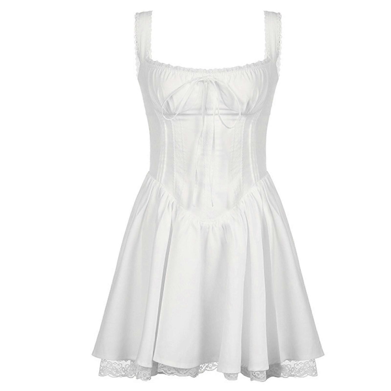 Womens Summers Lace A Line Dress Sleeveless Straps Flowys Swing Dress Ballets Dance Minis Dress Sexy Short Dress Gifts  White S | Fruugo SG