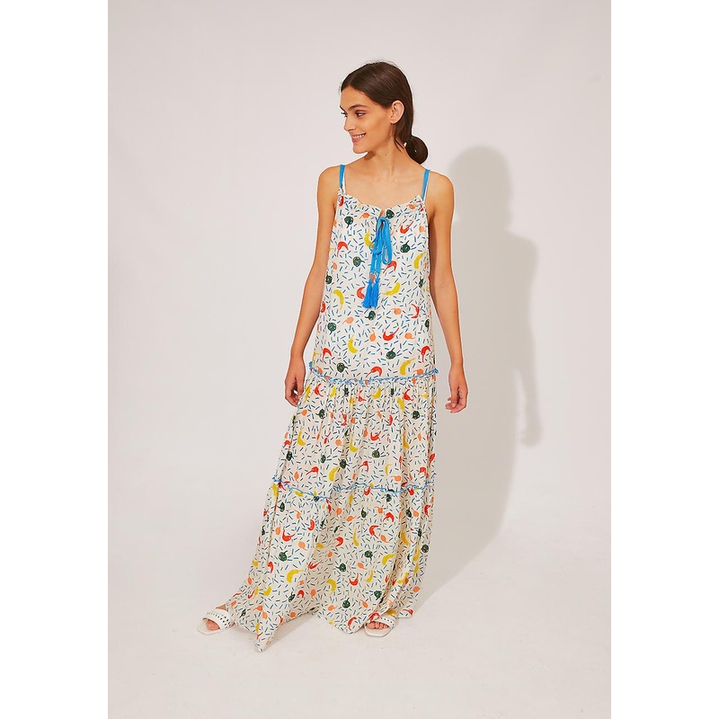 Long Beachwear Dress with Chilli Print BA21PUN03 by Compania Fantastica | Fruugo SG