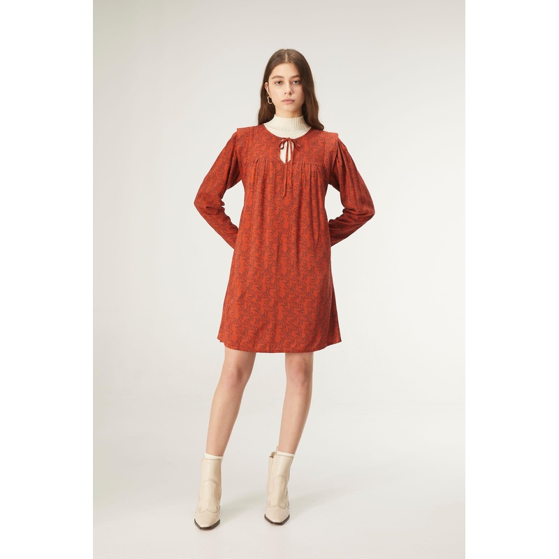 Short dress with long puffed sleeves and tiger animal print by Compania Fantastica | Fruugo SG