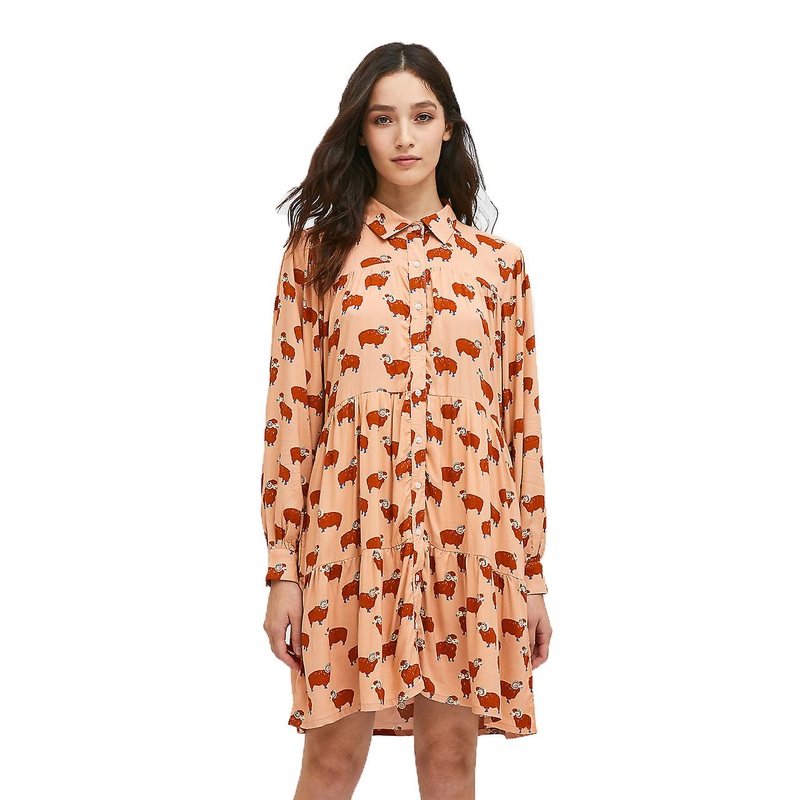 Short shirt dress with animal print of rams by Compania Fantastica FA21SAM35 | Fruugo SG