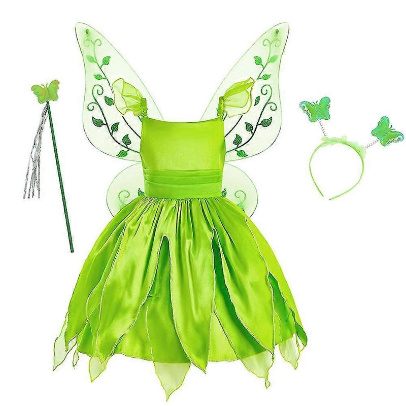 Tinker Bell Fairy Tulle Dress Cosplay Costume Hairband Fairy Stick Wing Kits Carnival Fancy Dress Outfits For Kids Girls 3-9 Years | Fruugo SG