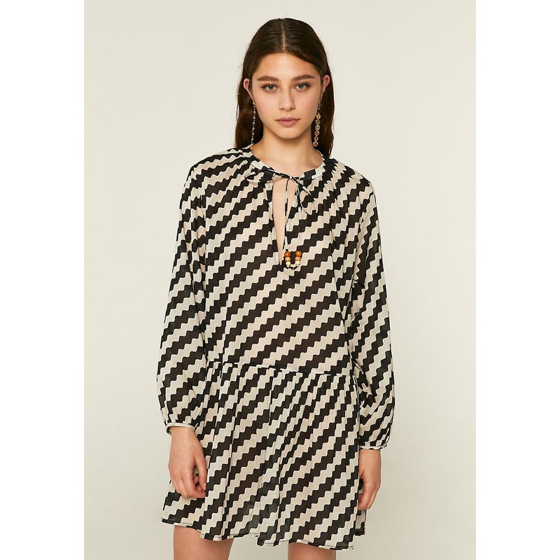 Zigzag print longsleeved mini dress by Compania Fantastica | Fruugo SG