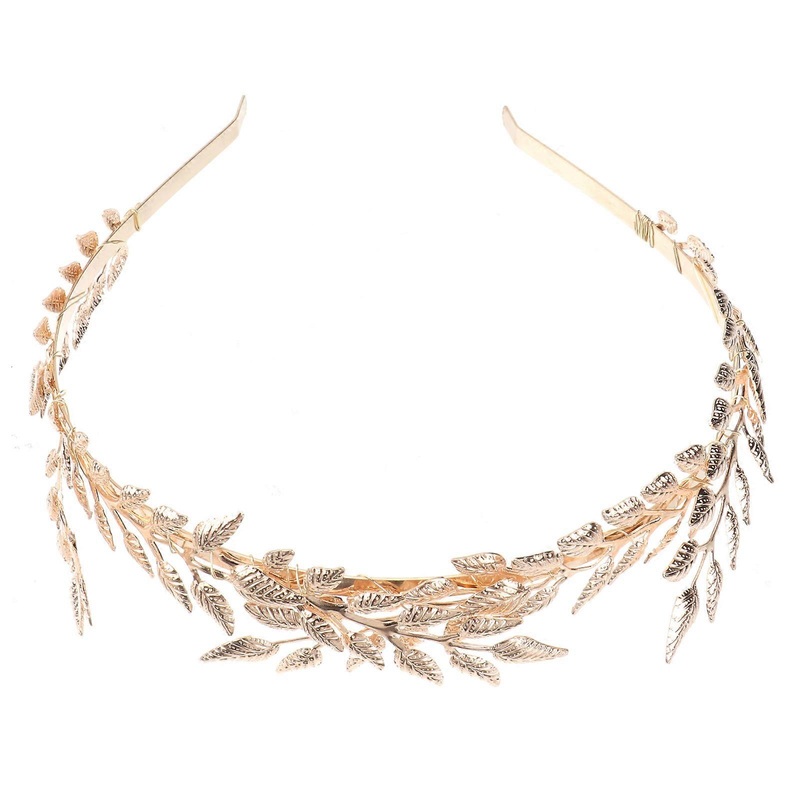 Leaf Headband Floral Crown Wedding Decoration for Bride Women Golden Circular Classic Style 1Pack | Fruugo SG