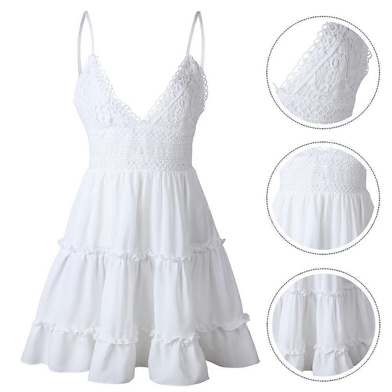 Vacation Dress Beachwear for Women V-Neck Backless Polyester Lightweight L 1Pcs | Fruugo SG