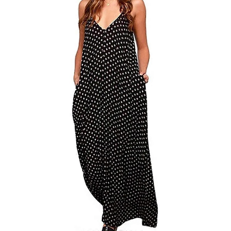 Women’s Casual Loose Boho Chiffon Pocket Long Maxi Dress | Fruugo SG