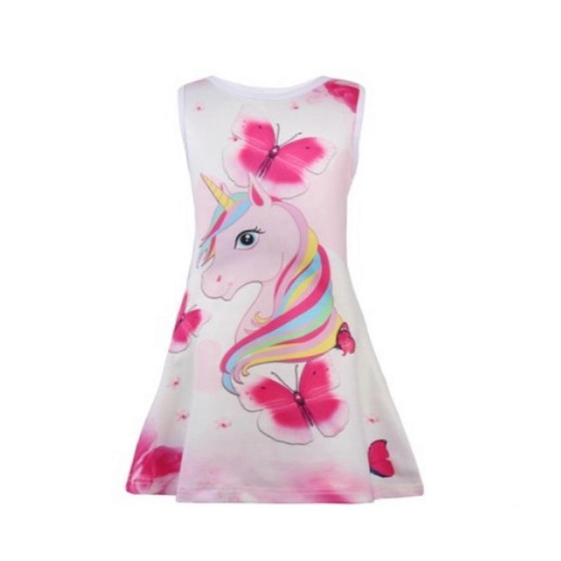 Kids Girls Sleeveless Dress One Piece Pink Animal Cartoon Cute Summer for Daily Wear Vacation School 5-6Y(120) | Fruugo SG