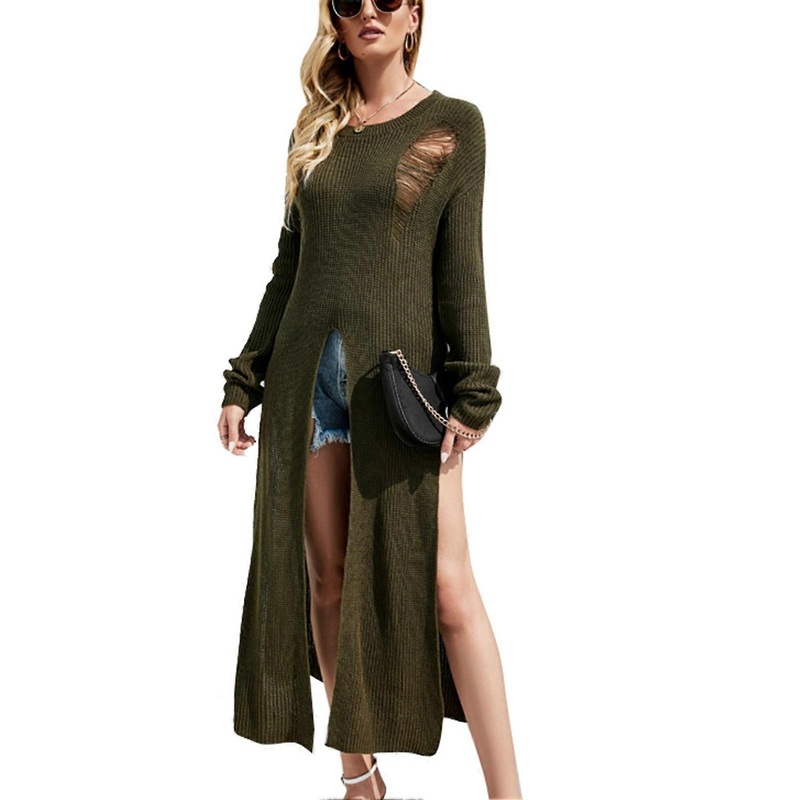 High Slit Long Sleeve Dress Women Side Split Thigh Bodycon Maxi Dress for Appointment Night Out Birthday Shopping Home | Fruugo SG