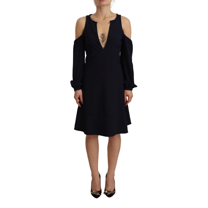 Long Sleeves Open Shoulder A-line Dress | Fruugo SG