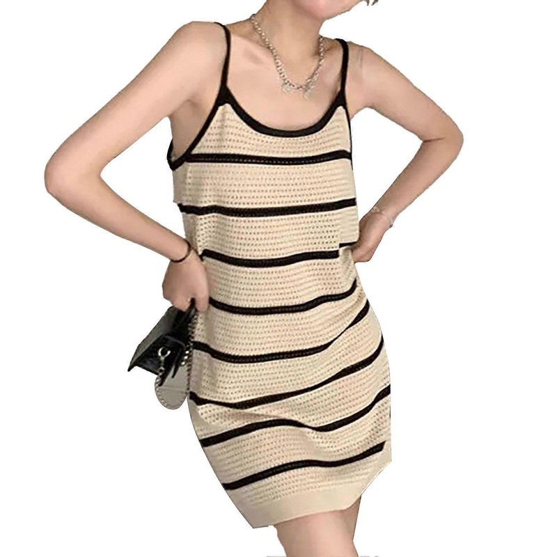 Strap Knit Dress Fashionable Soft Skin Friendly Breathable Women Knit Dress for Dating Office Work | Fruugo SG