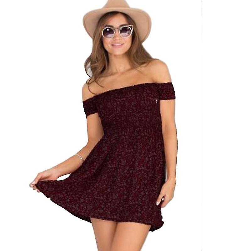 Women Off-shoulder Floral Mini Skater Dress Summer Beach Party A-line Swing Sundress | Fruugo SG