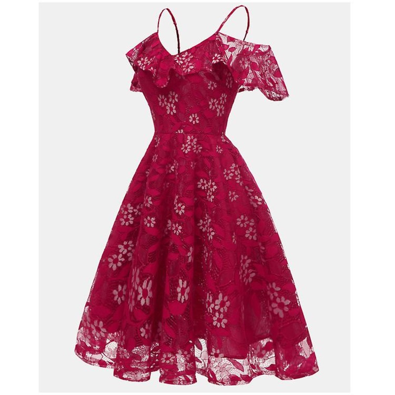 Ladies Formal Dress Wedding Party Lace Dress | Fruugo SG