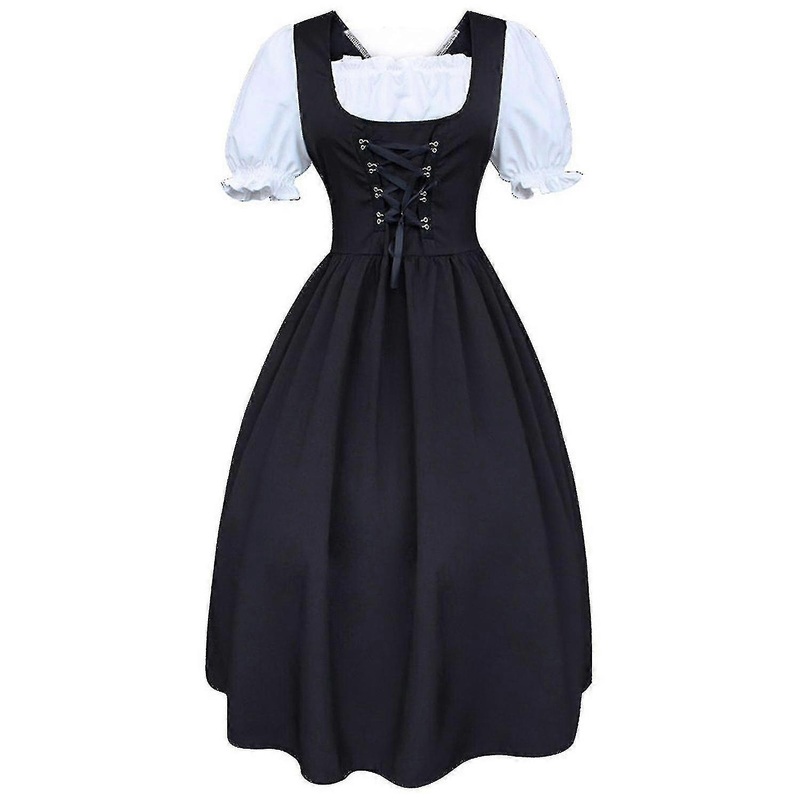 S-5xl Women’s  Dress 2-pieces With Apron And Blouse Black White – S | Fruugo SG