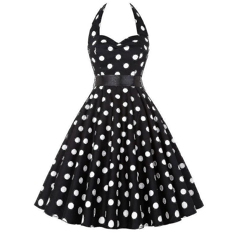 Sexy Retro Red Polka Dot Dress Audrey Hepburn Vintage Halter Dress 50s 60s Gothic Pin Up Rockabilly  | Fruugo SG