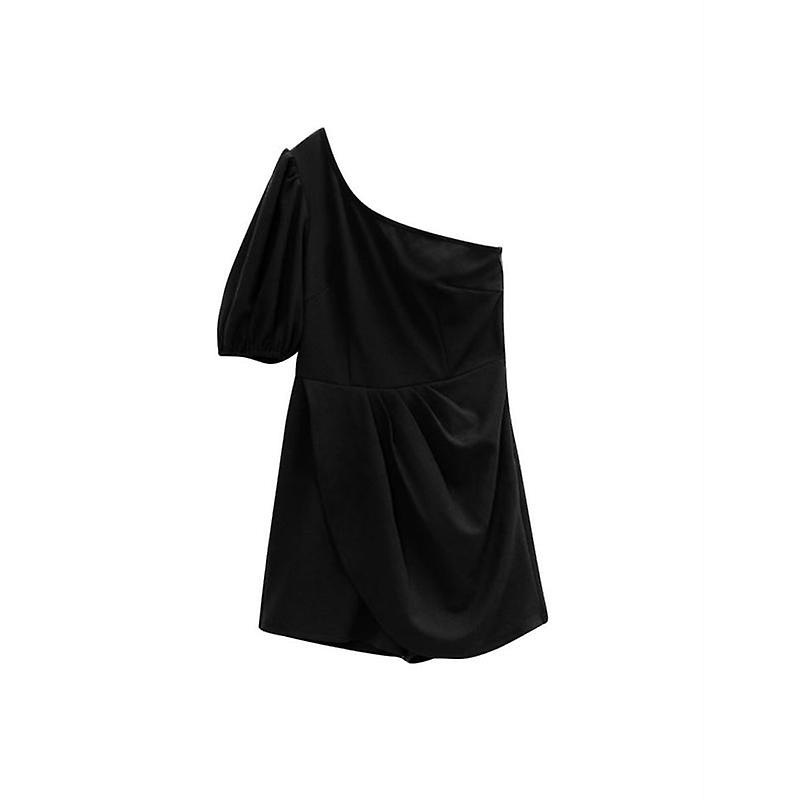 Solid Color One Shoulder Bodysuit Women’s Summer Temperament Commuter Bodysuit | Fruugo SG