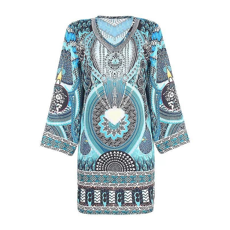 Woman Stylish Plus Size Long Sleeve Dress With Fashion Print | Fruugo SG