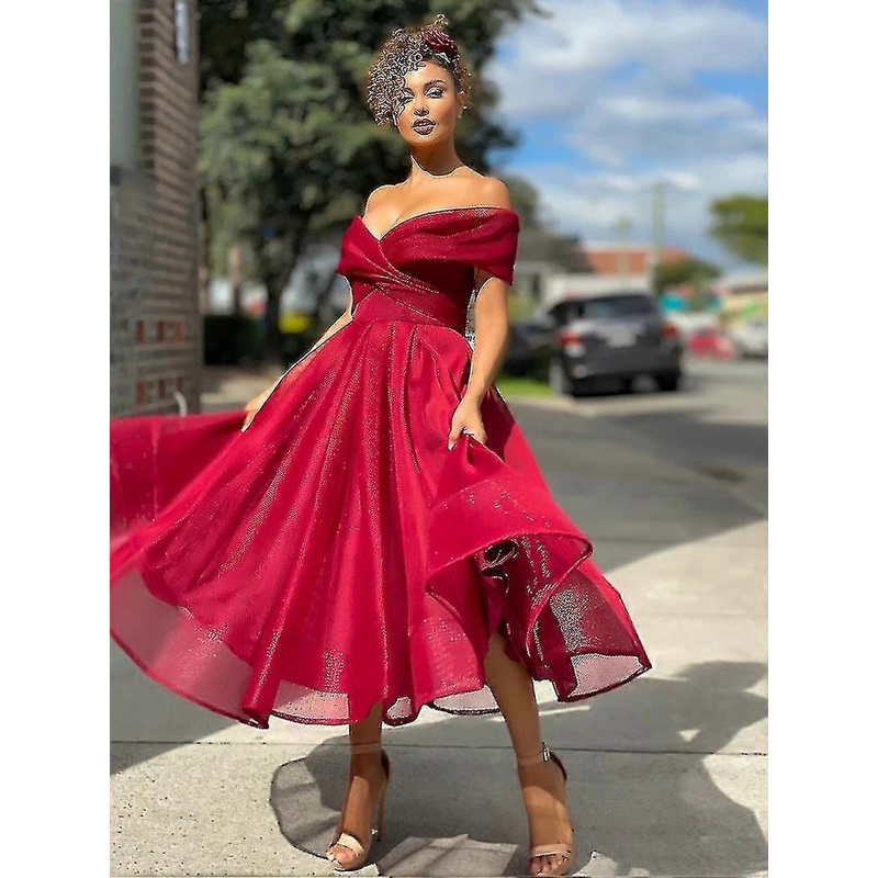 Women’s Elegant A-line Off-shoulder Evening Party Dress For Wedding Guest Birthday Dress For Cocktail Vestidos De Novia | Fruugo SG