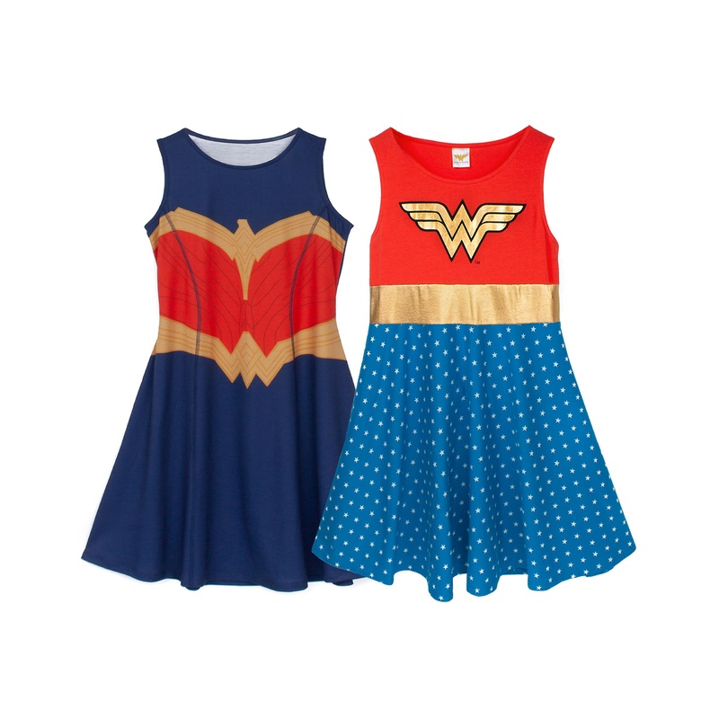 DC Comics Girls Sleeveless Skater Dress Blue Logo | Fruugo SG