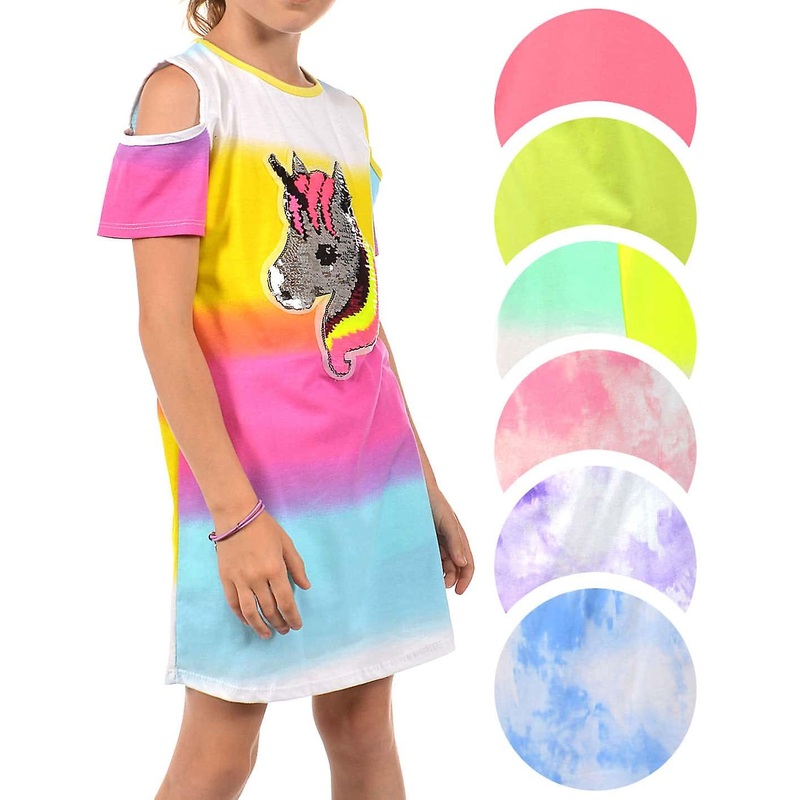 Mdchen Kleid Wende Pailletten Einhorn-Motiv | Fruugo SG