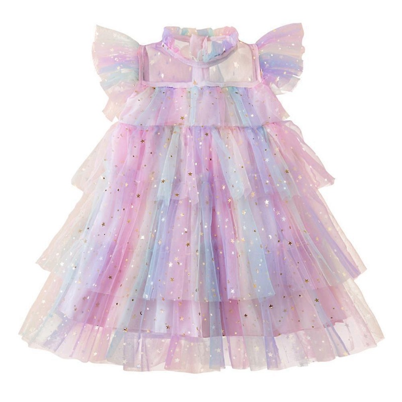 TCGG-Toddler Princess Dress Star Sequins Rainbow Tiered Tulle Dress Birthday Party Wedding Dresses Girls Summer Clothes for Party Holiday Photography  | Fruugo SG